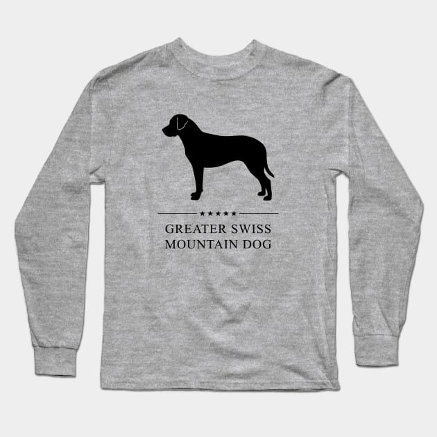 Greater Swiss Mountain Dog Black Silhouette Long Sleeve T-Shirt by millersye